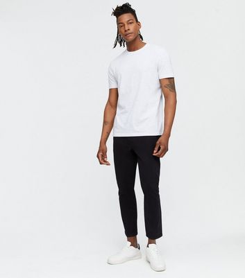 black skinny stretch trousers mens