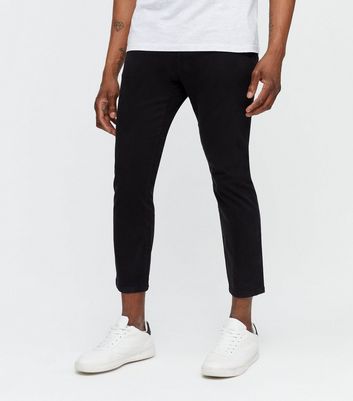 black skinny stretch trousers mens