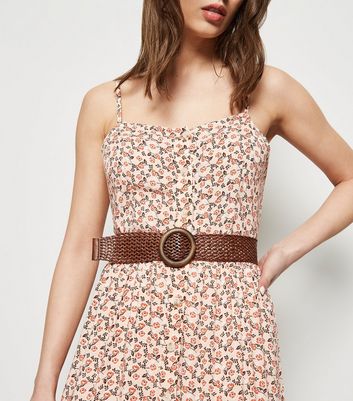 tan woven belt womens