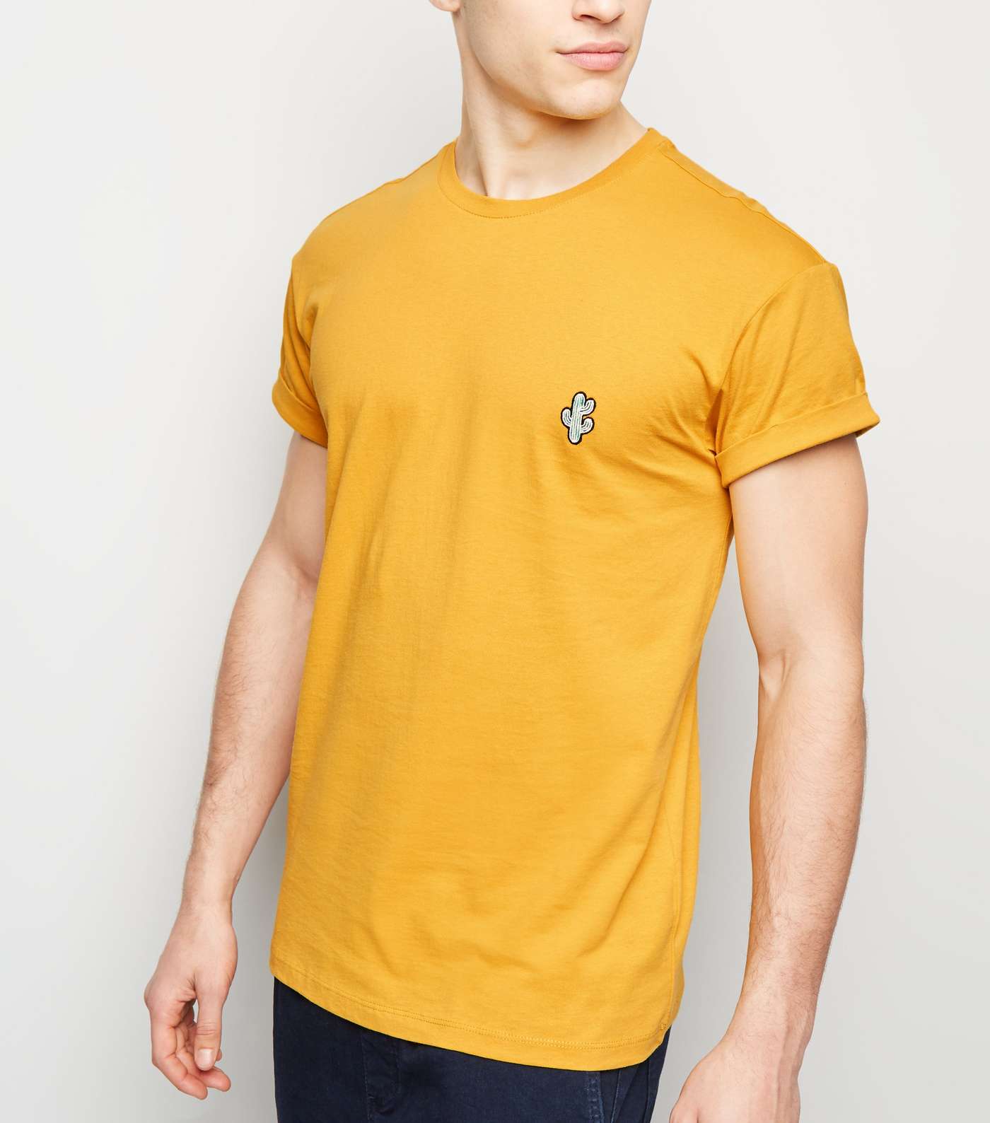 Yellow Cactus Embroidered T-Shirt