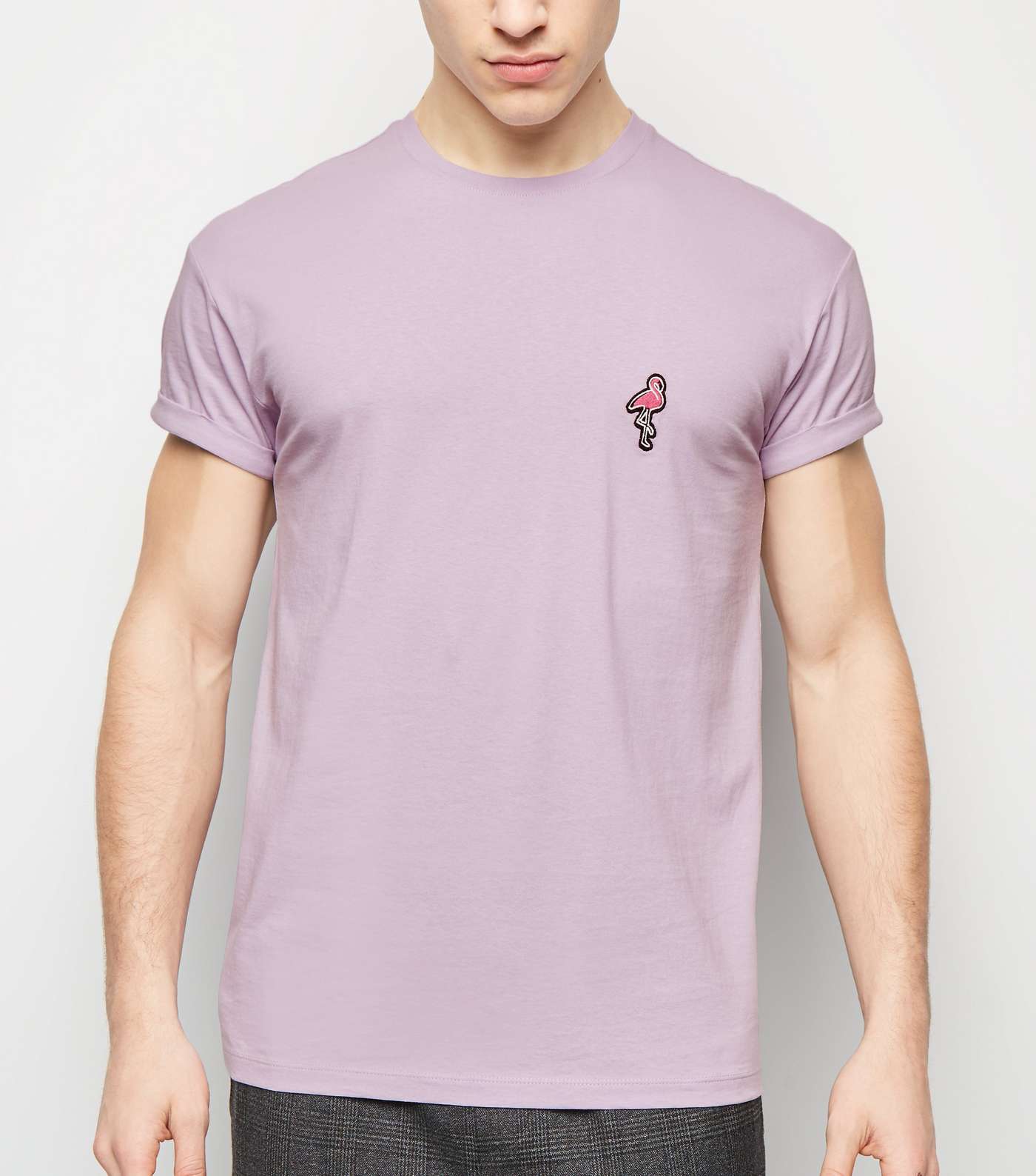 Lilac Flamingo Embroidered T-Shirt