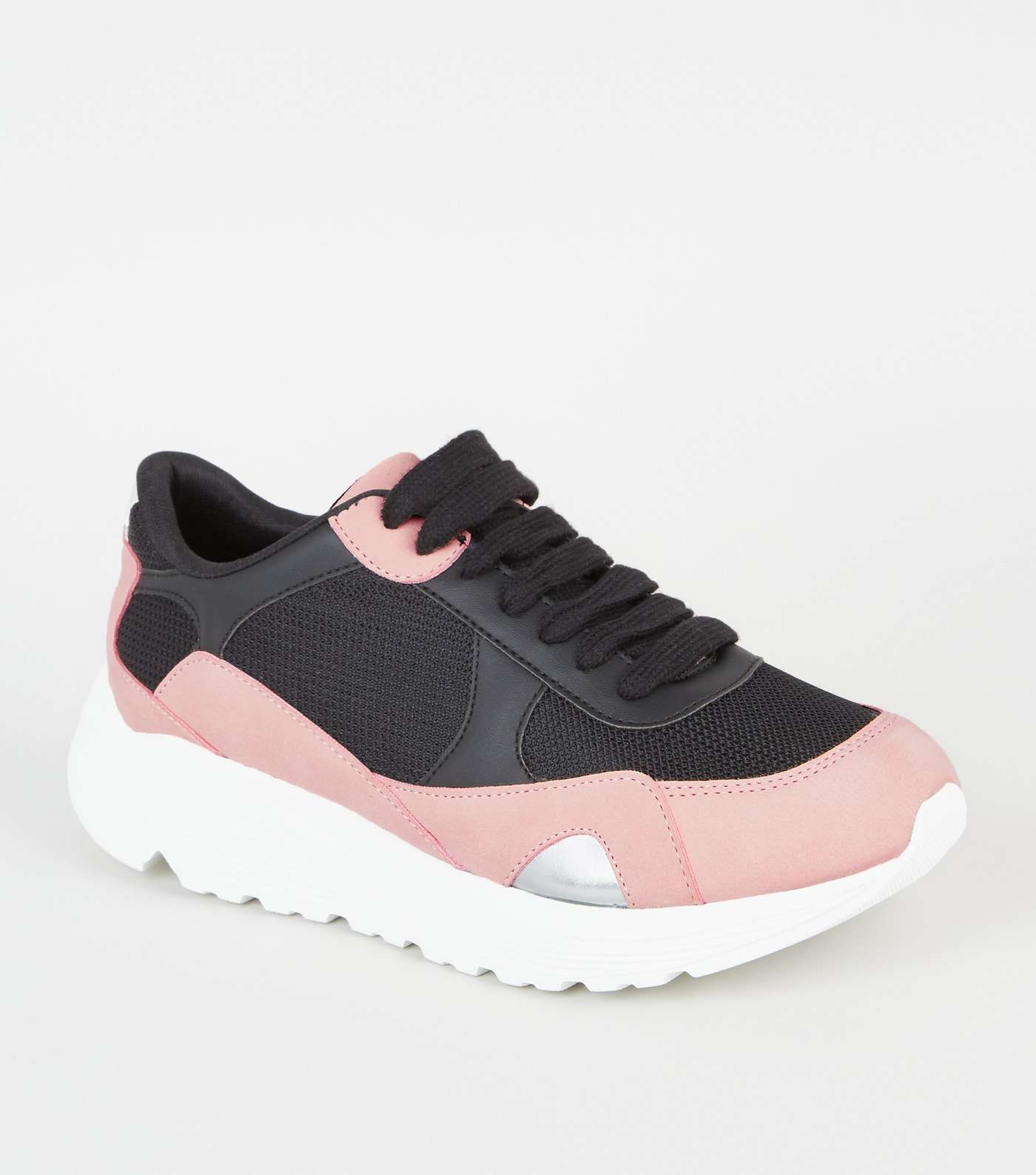 Black Colour Block Chunky Trainers