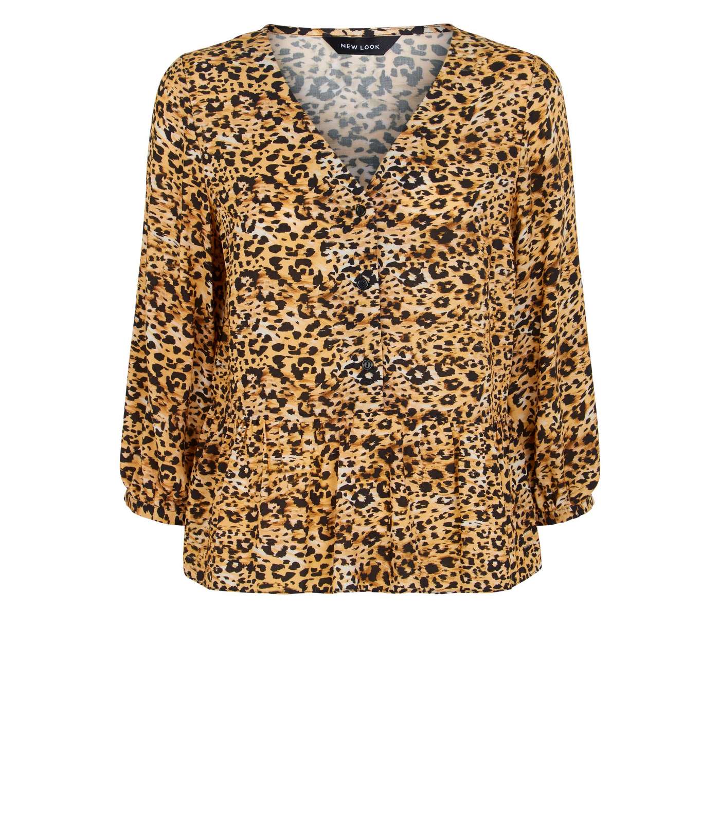 Brown Leopard Print Button Up Top Image 4
