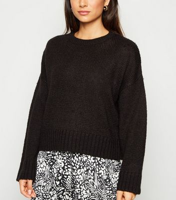 womens black crew neck jumper