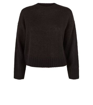 womens black crew neck jumper