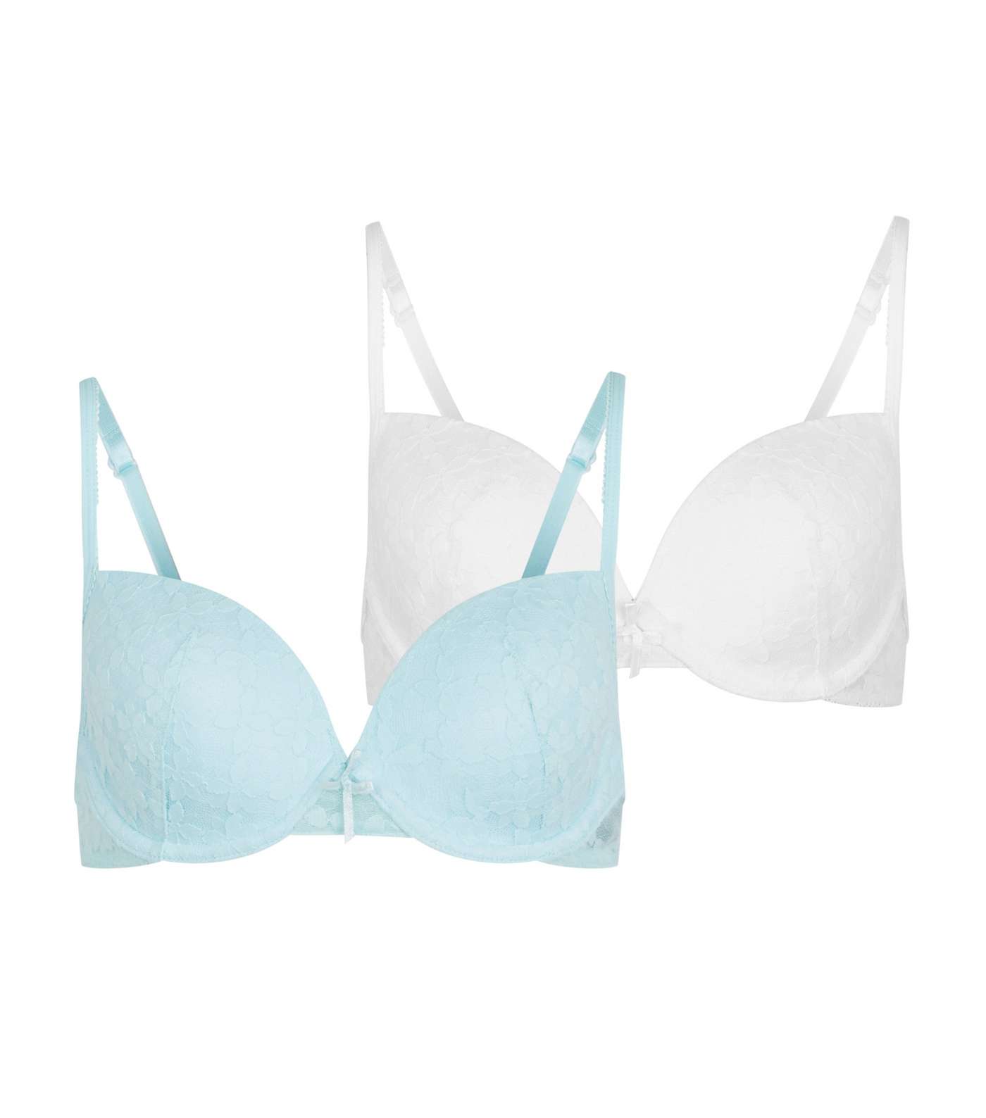 Girls 2 Pack Mint Lace Underwired Bras