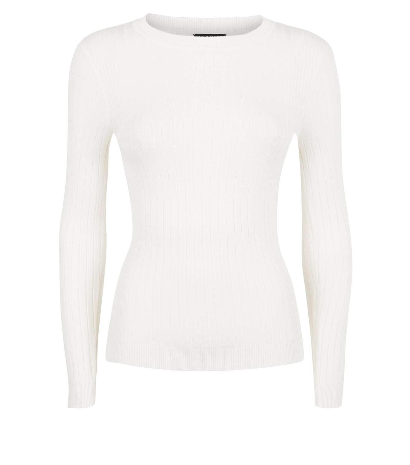 Petite Off White Ribbed Knit Jumper Image 4