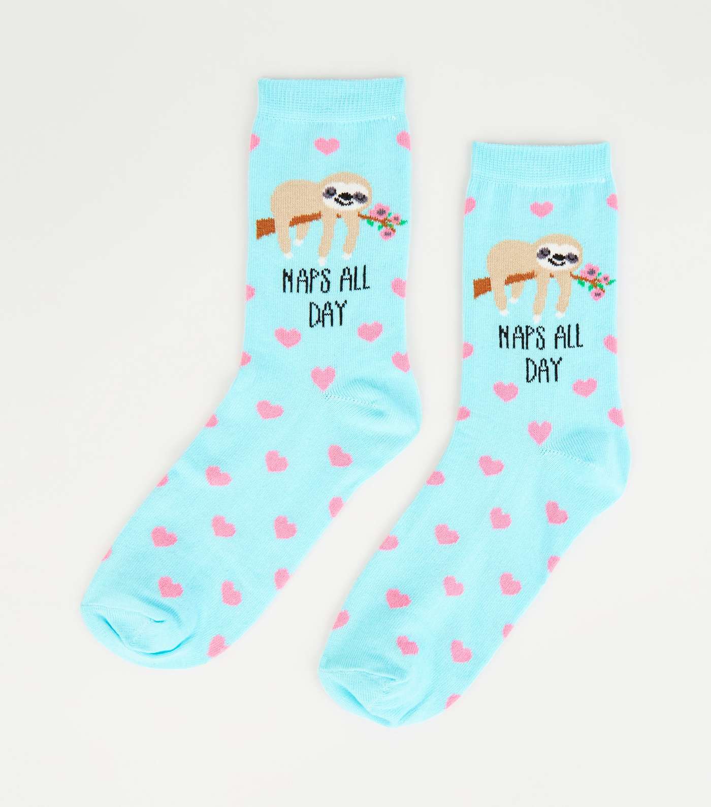 Turquoise Naps All Day Sloth Socks