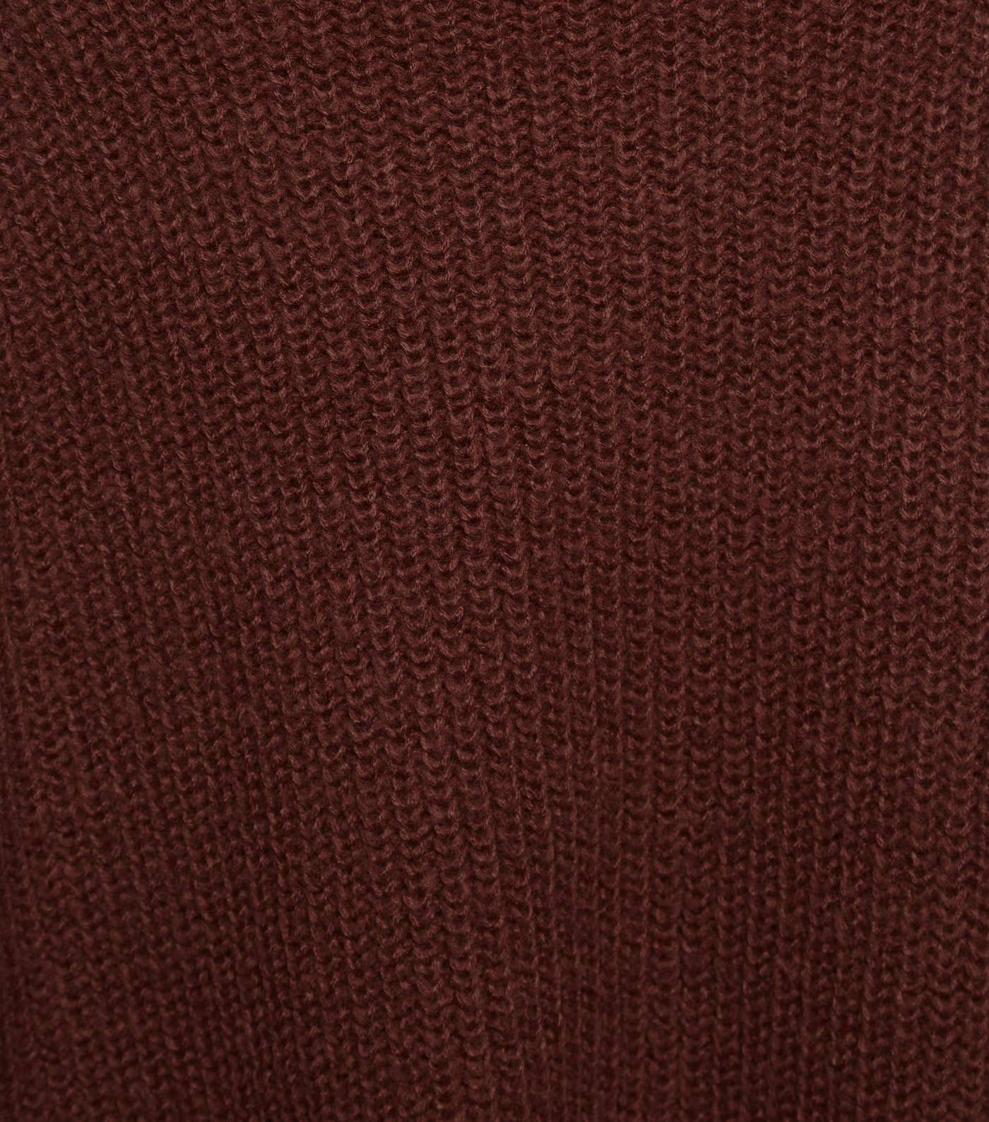 Petite Dark Brown Longline Knit Jumper Image 5