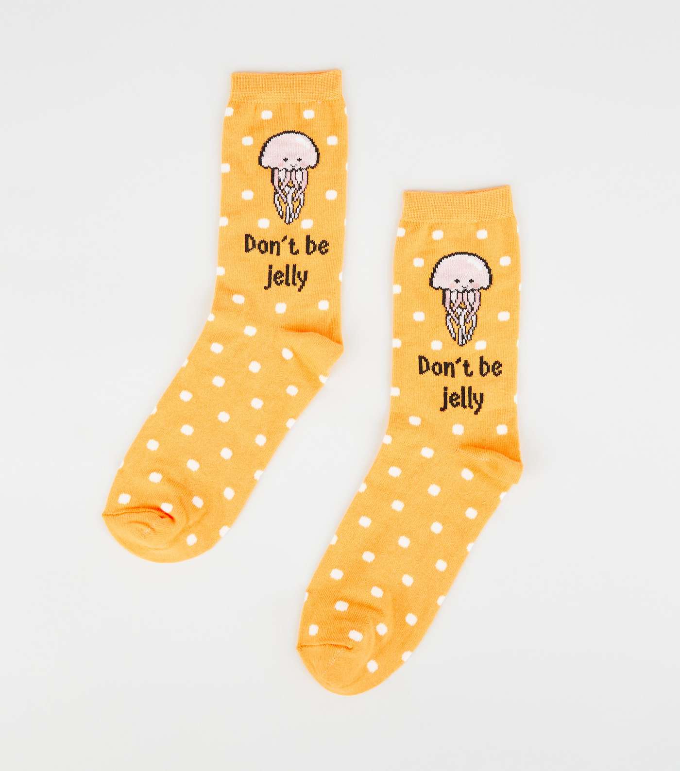 Yellow Don't Be Jelly Slogan Socks