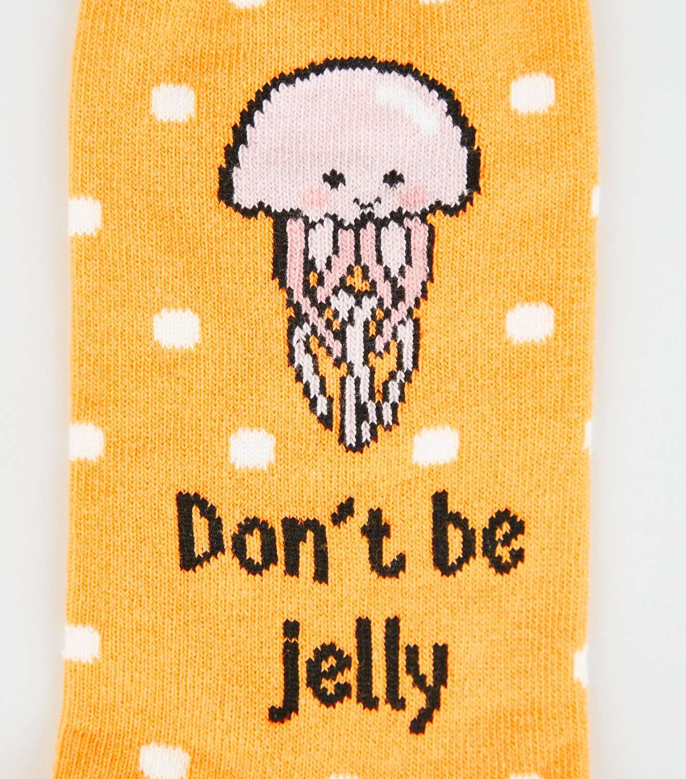 Yellow Don't Be Jelly Slogan Socks Image 3