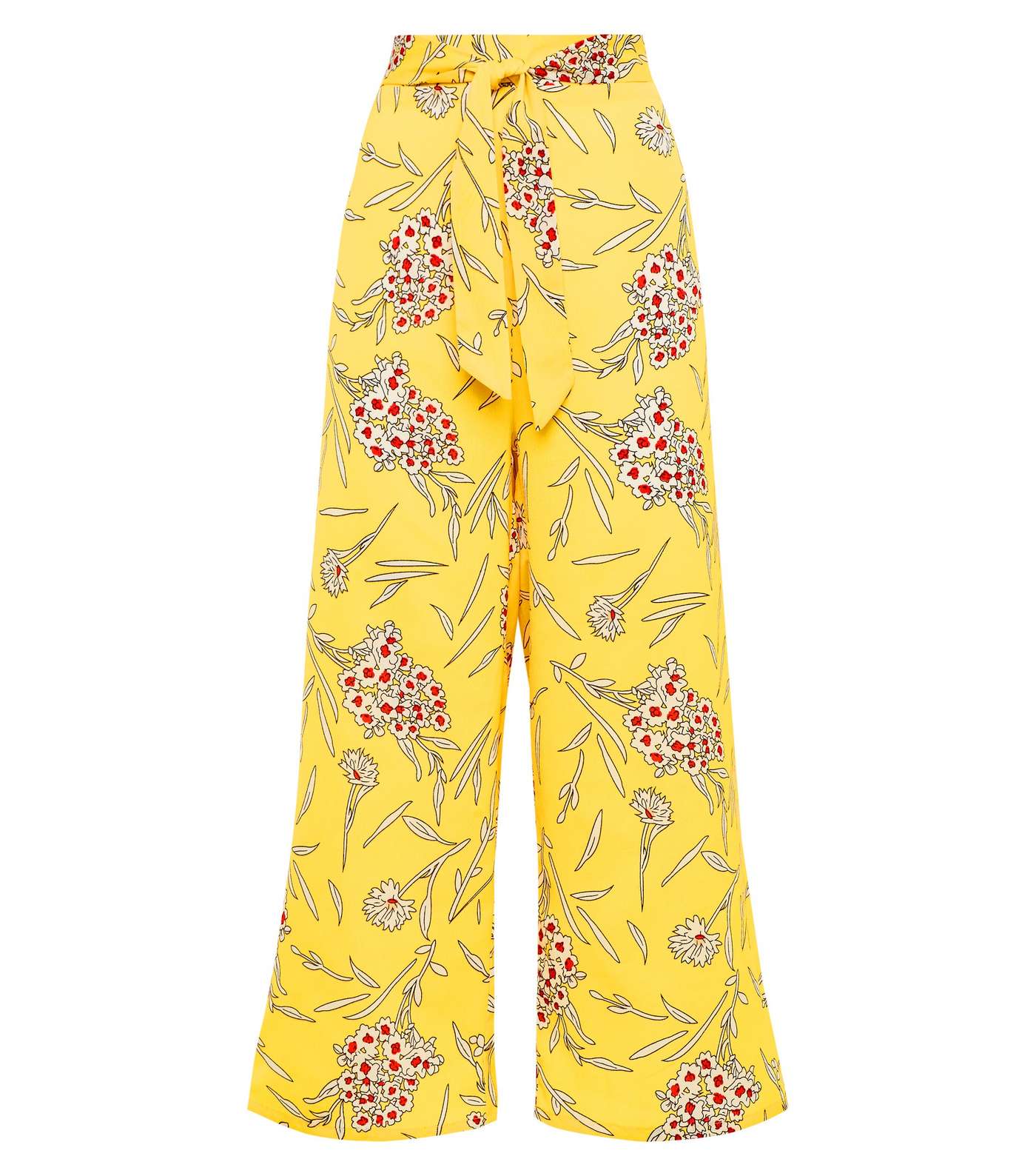 Cameo Rose Yellow Floral Belted Culottes  Image 4