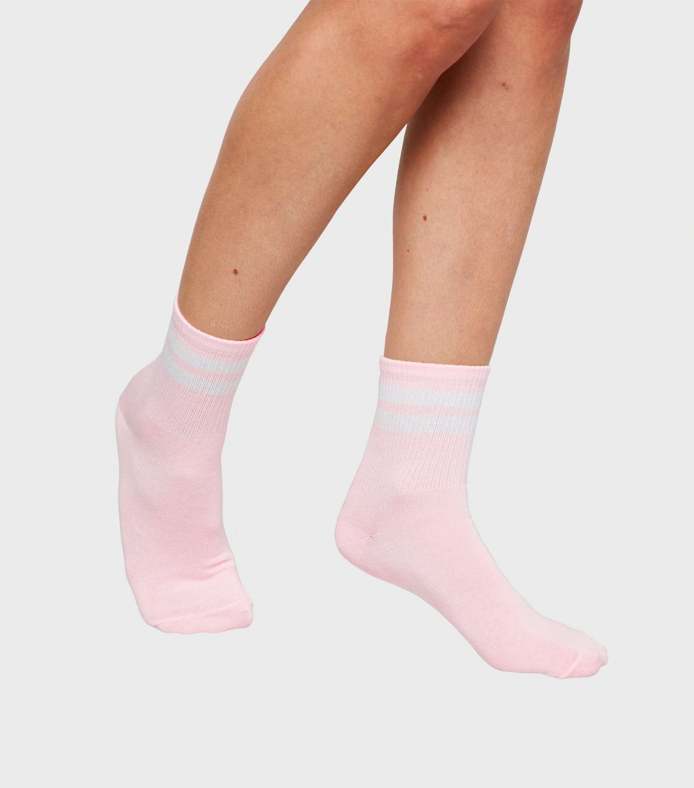 Pink Stripe Tube Socks Image 2