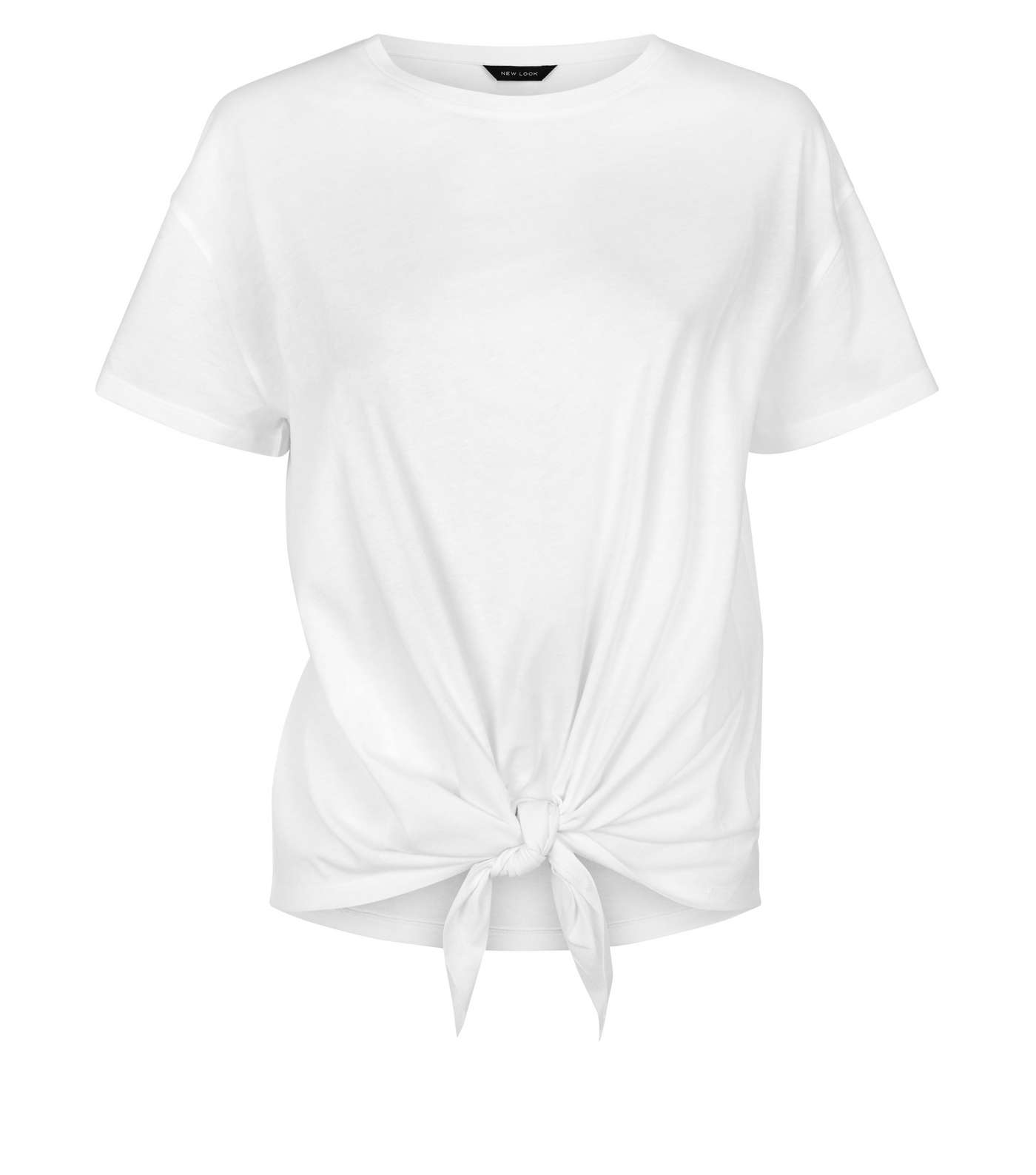 White Organic Cotton Tie Front T-Shirt Image 4
