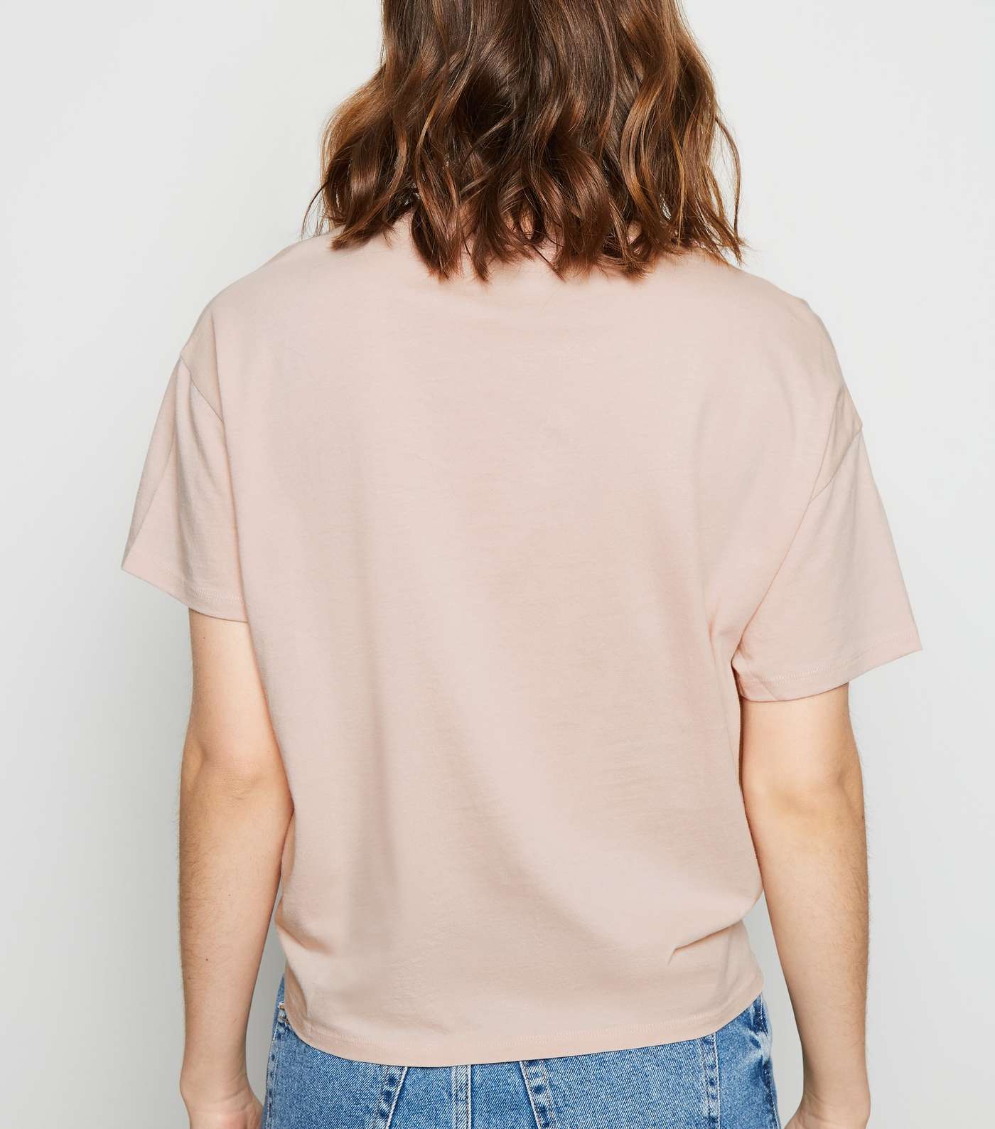 Pale Pink Organic Cotton Tie Front T-Shirt Image 3