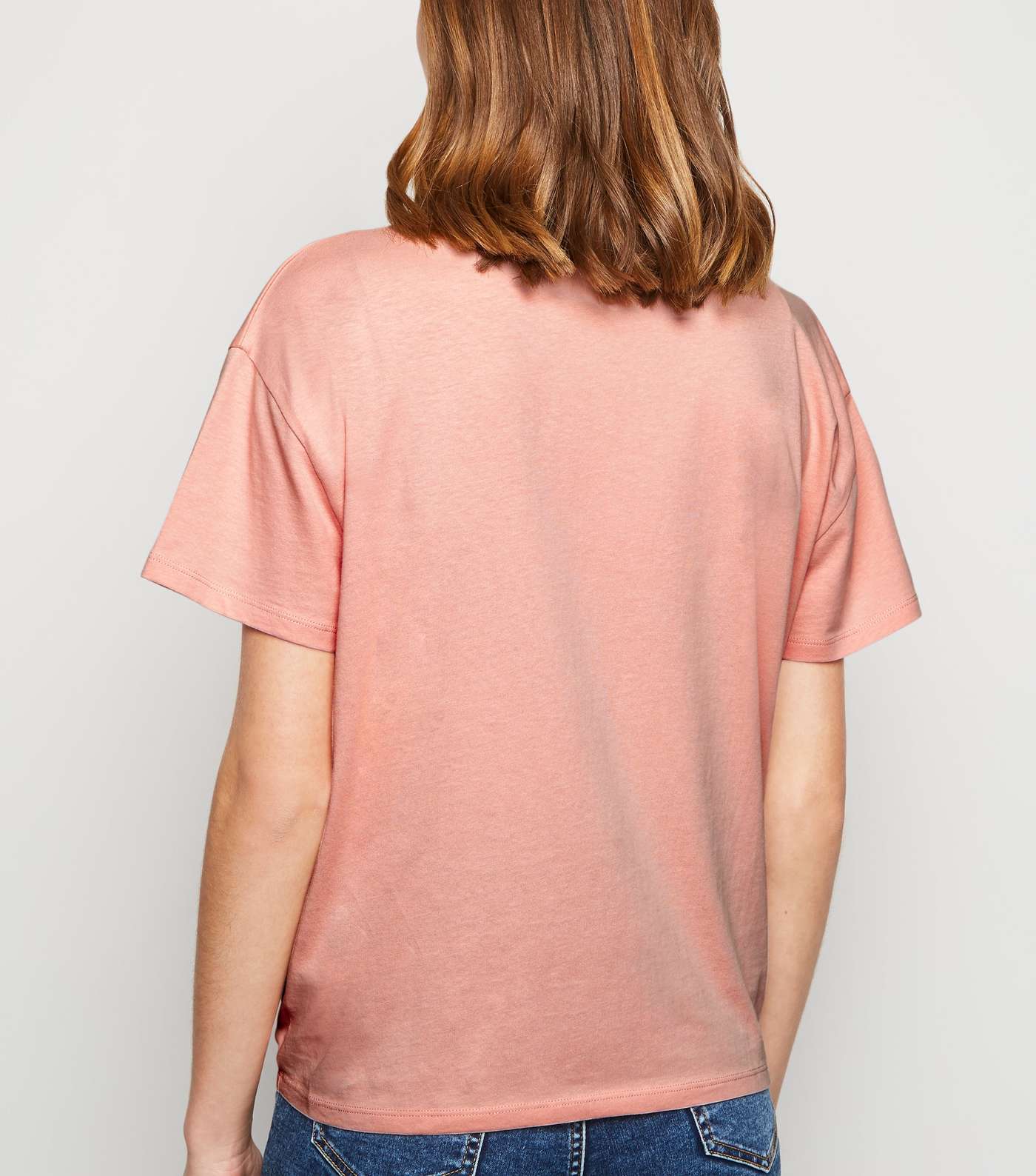 Coral Organic Cotton Tie Front T-Shirt Image 2