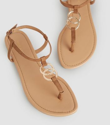 New look store tan flat sandals