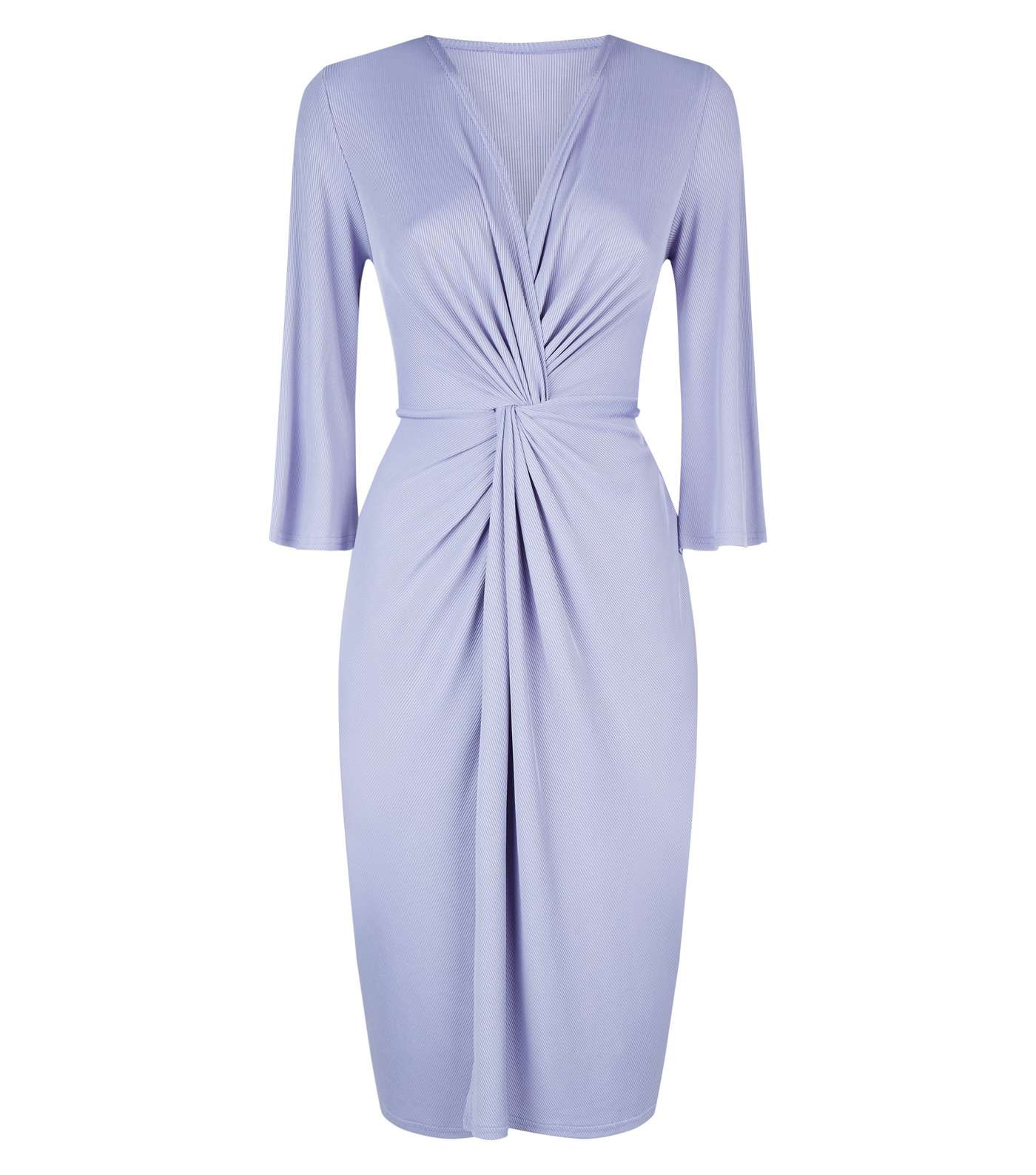 Blue Vanilla Lilac Twist Front Midi Dress Image 4