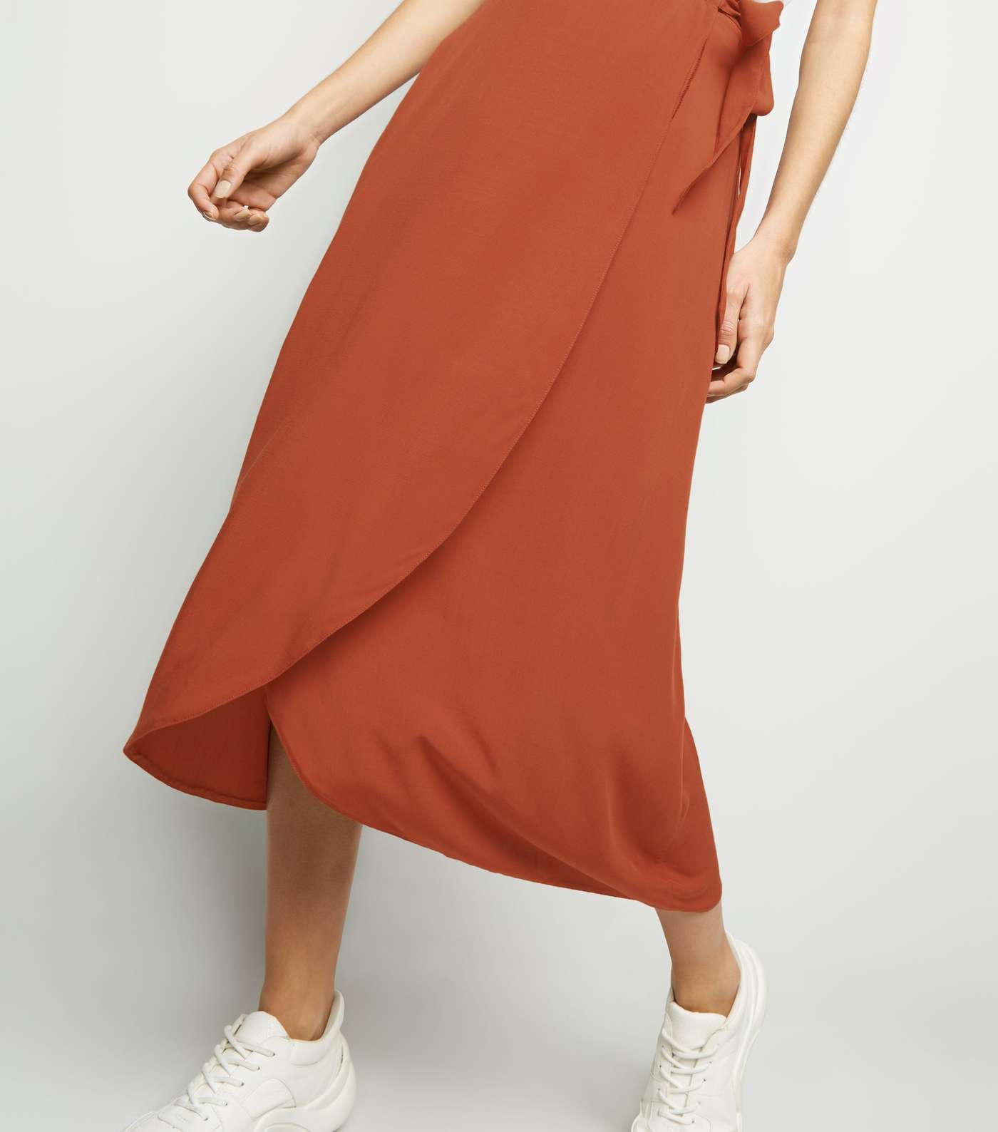 Rust Wrap Midi Skirt Image 5