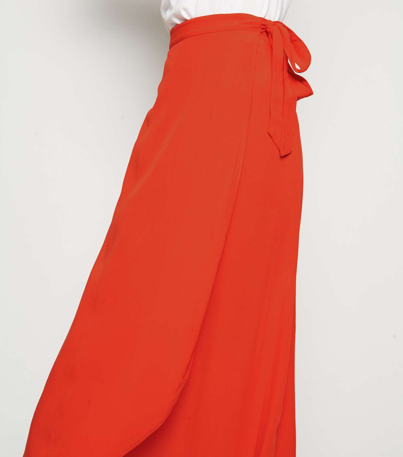 Red Wrap Midi Skirt Image 5