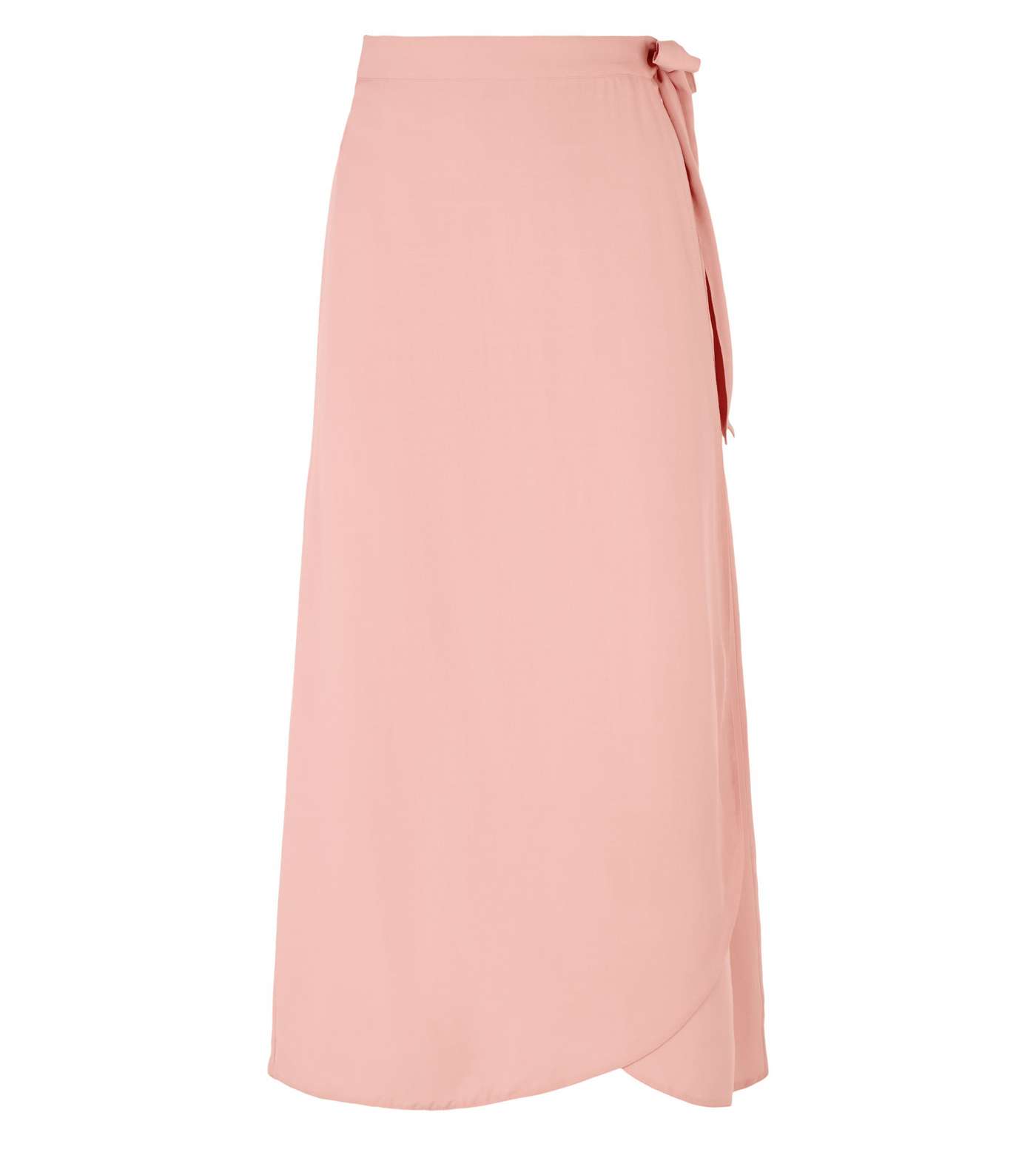 Pale Pink Wrap Midi Skirt Image 4