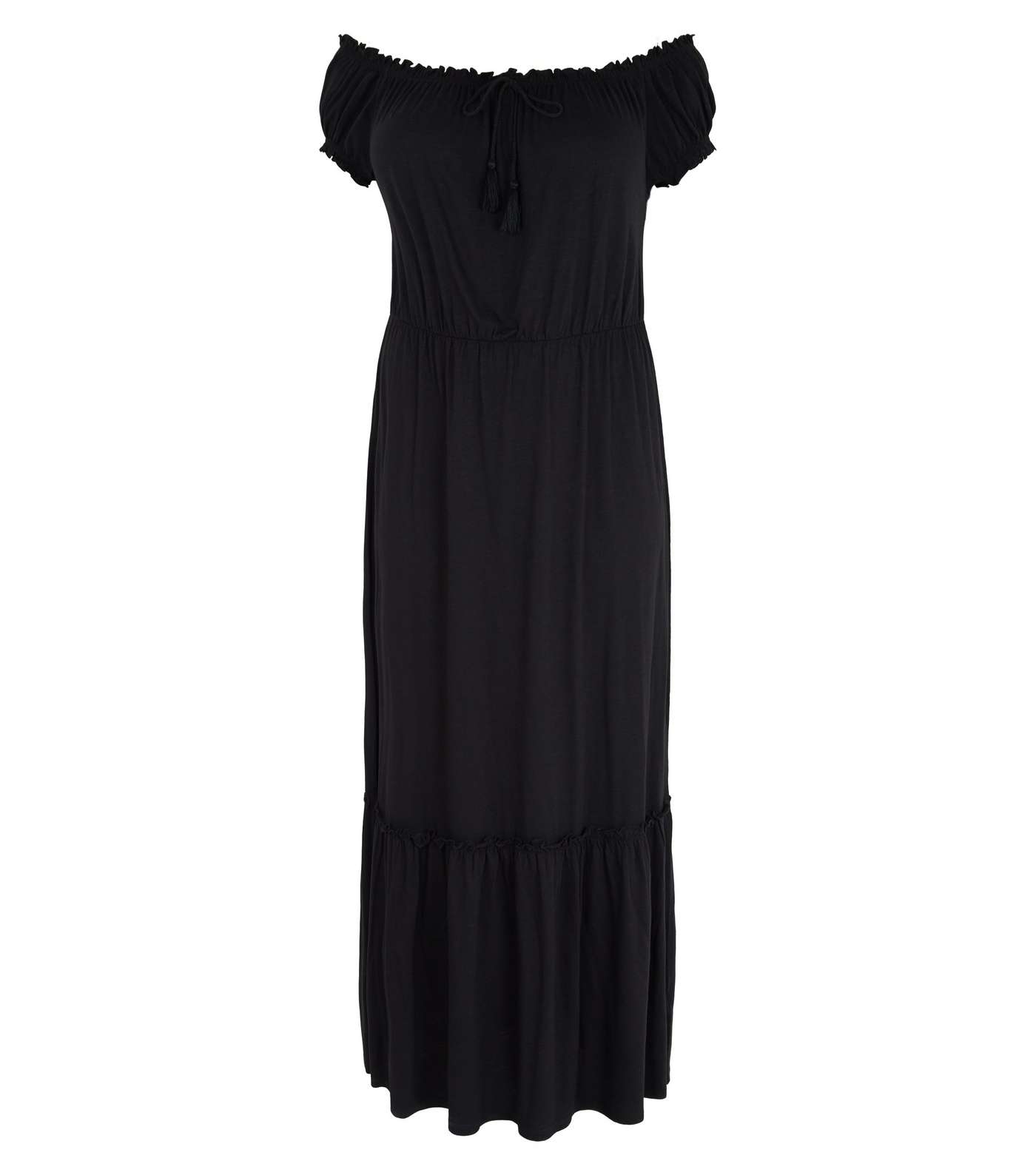 Curves Black Jersey Maxi Dress Image 4