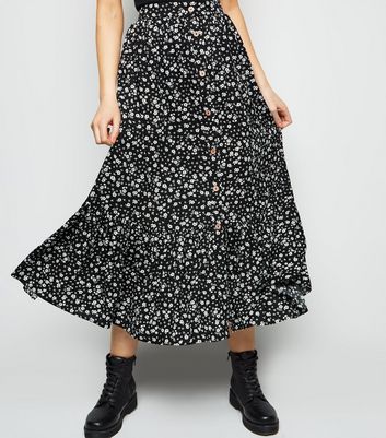 new look floral midi skirt