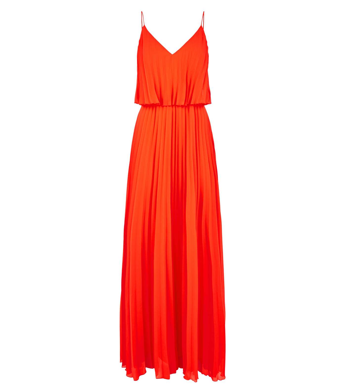 Red Pleated Layered Maxi Dress Image 4