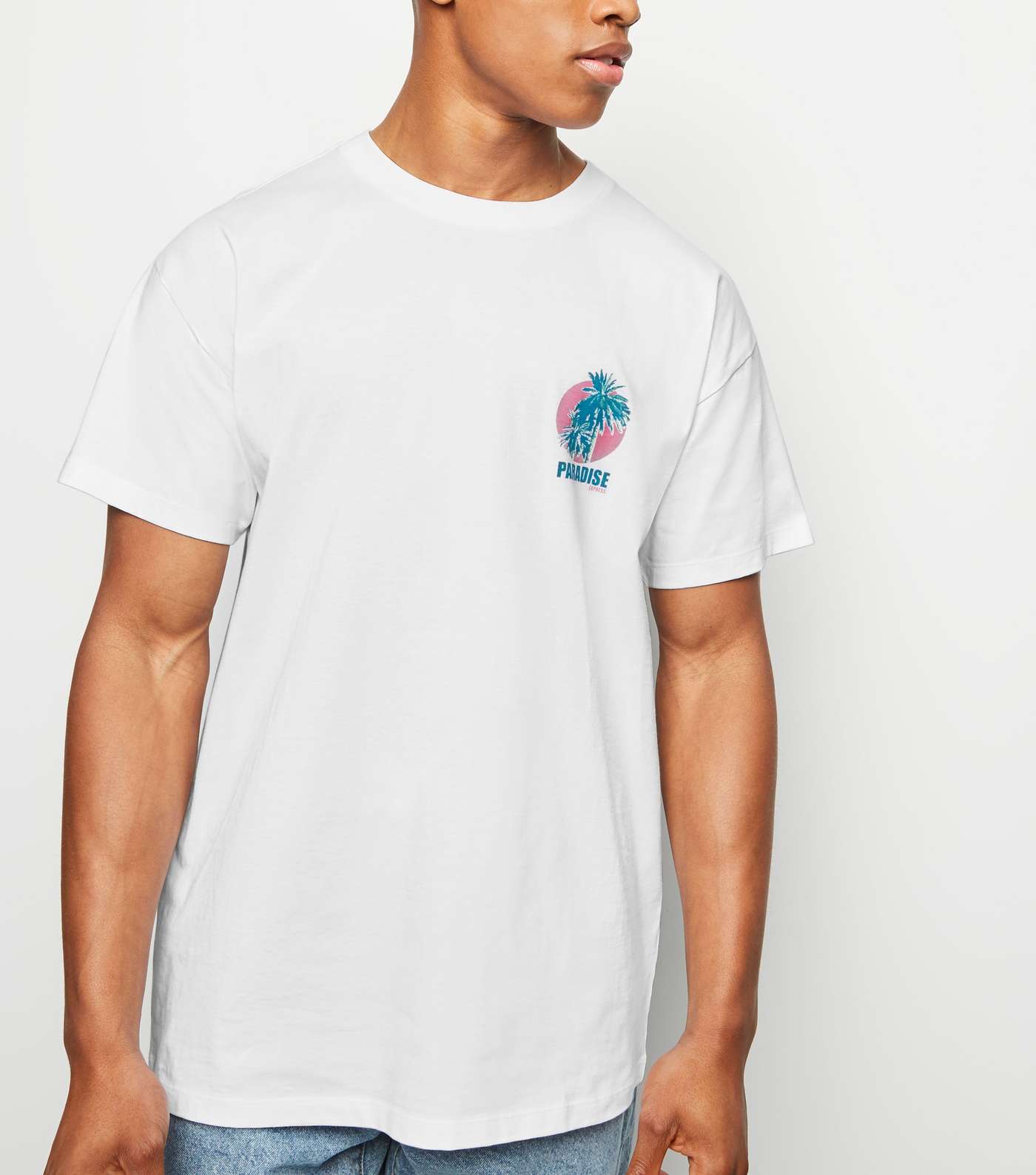 White Paradise Slogan T-Shirt Image 3