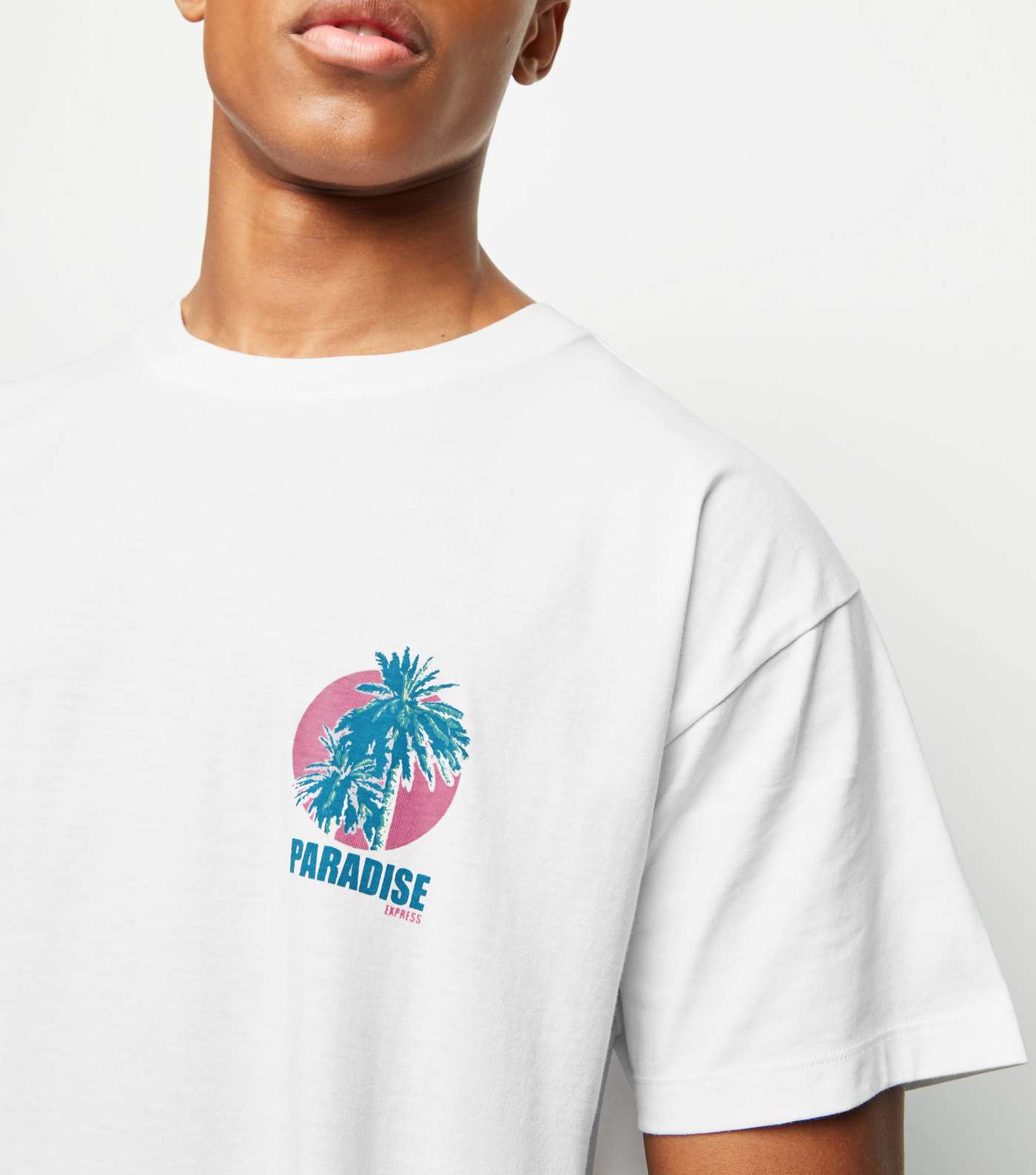 White Paradise Slogan T-Shirt Image 5