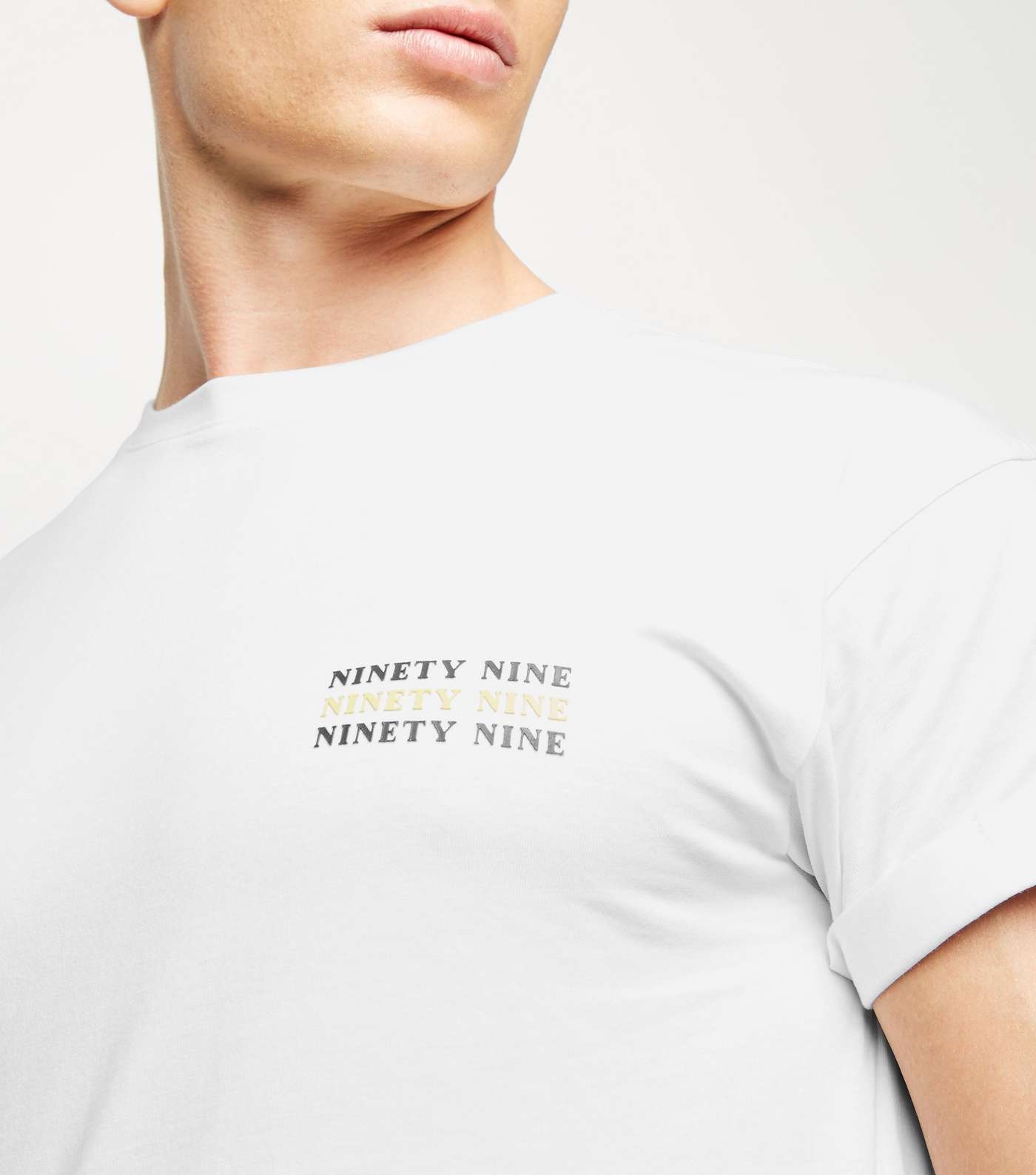 White Ninety Nine Slogan T-Shirt Image 5