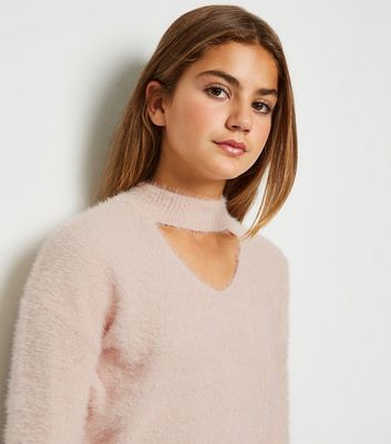 pink fluffy jumper new look