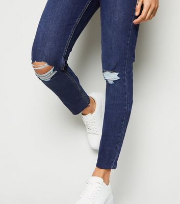 indigo ripped skinny jeans