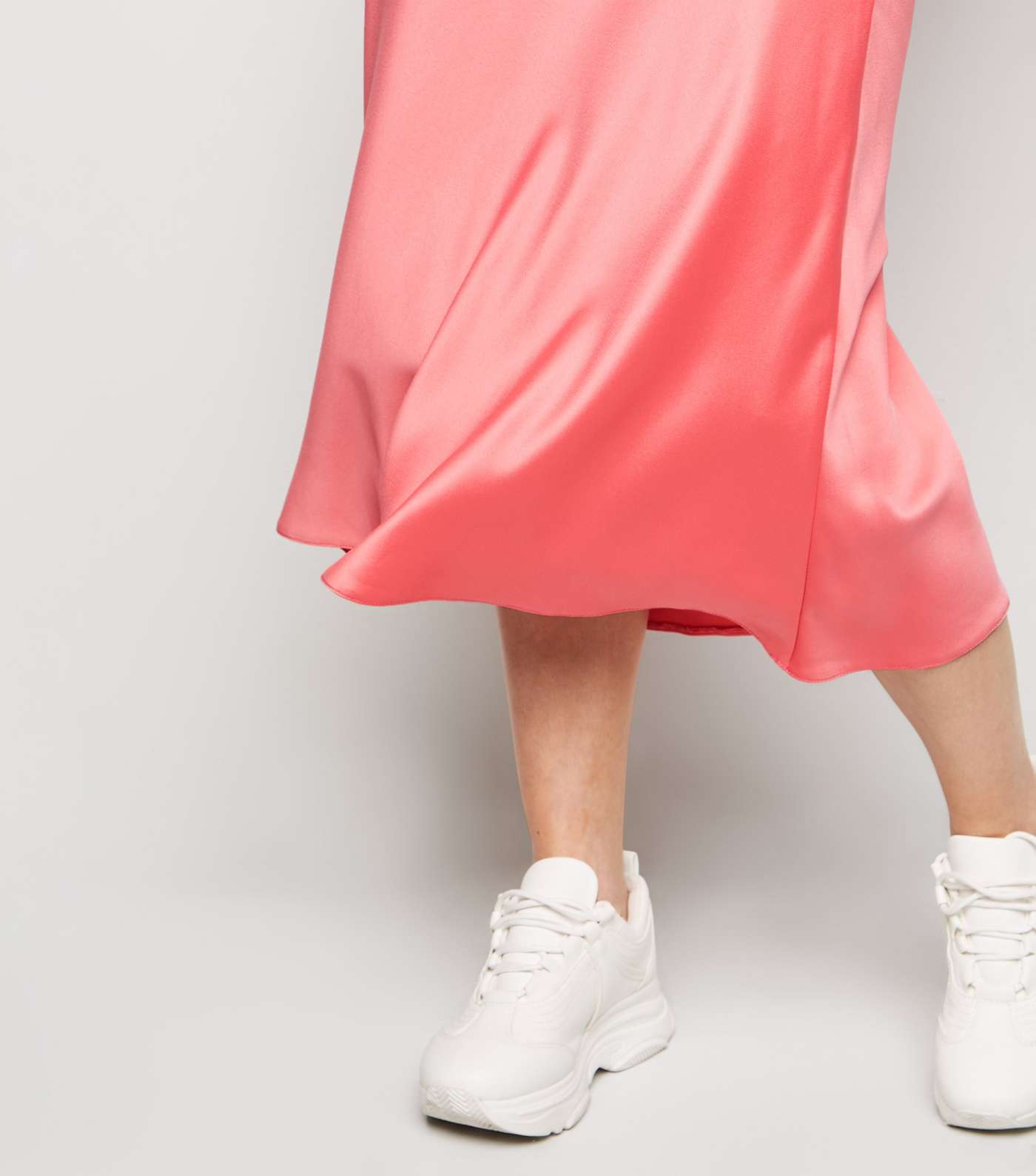 Petite Mid Pink Satin Bias Cut Midi Skirt  Image 5