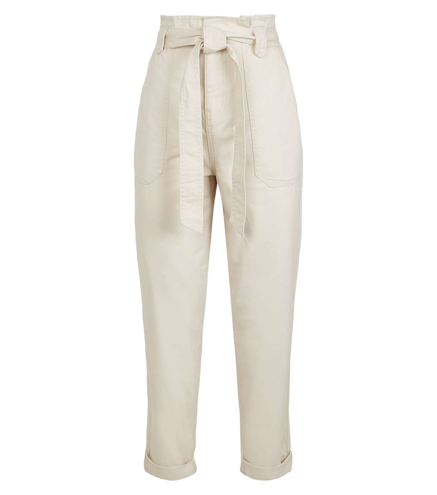 Off White High Waist Tapered Denim Trousers Image 4
