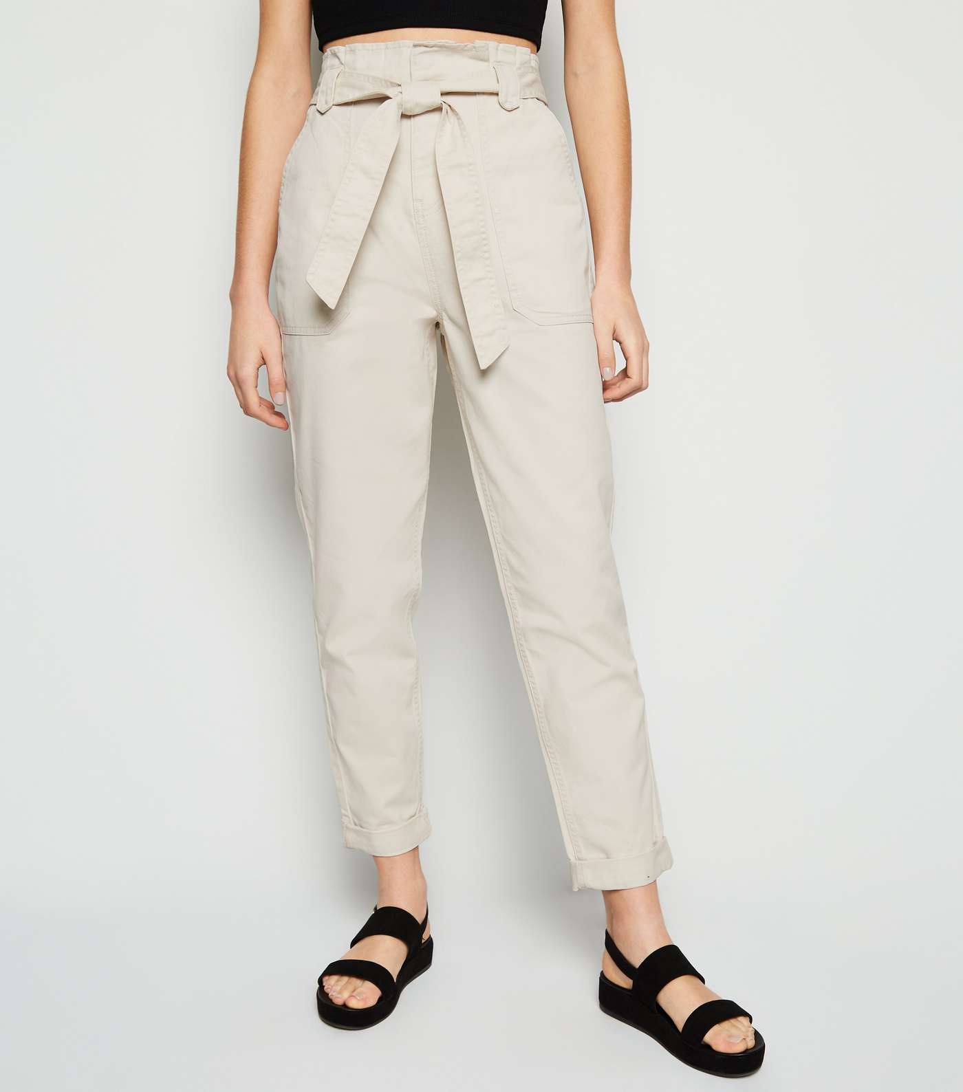 Off White High Waist Tapered Denim Trousers Image 2