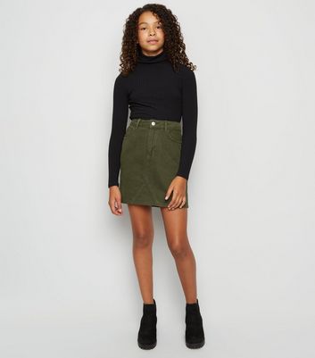 denim skirt khaki