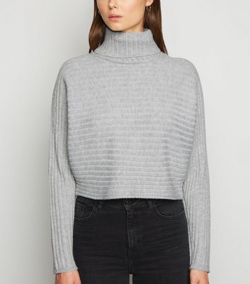 cropped jumper grey