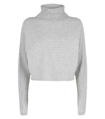 cropped jumper grey