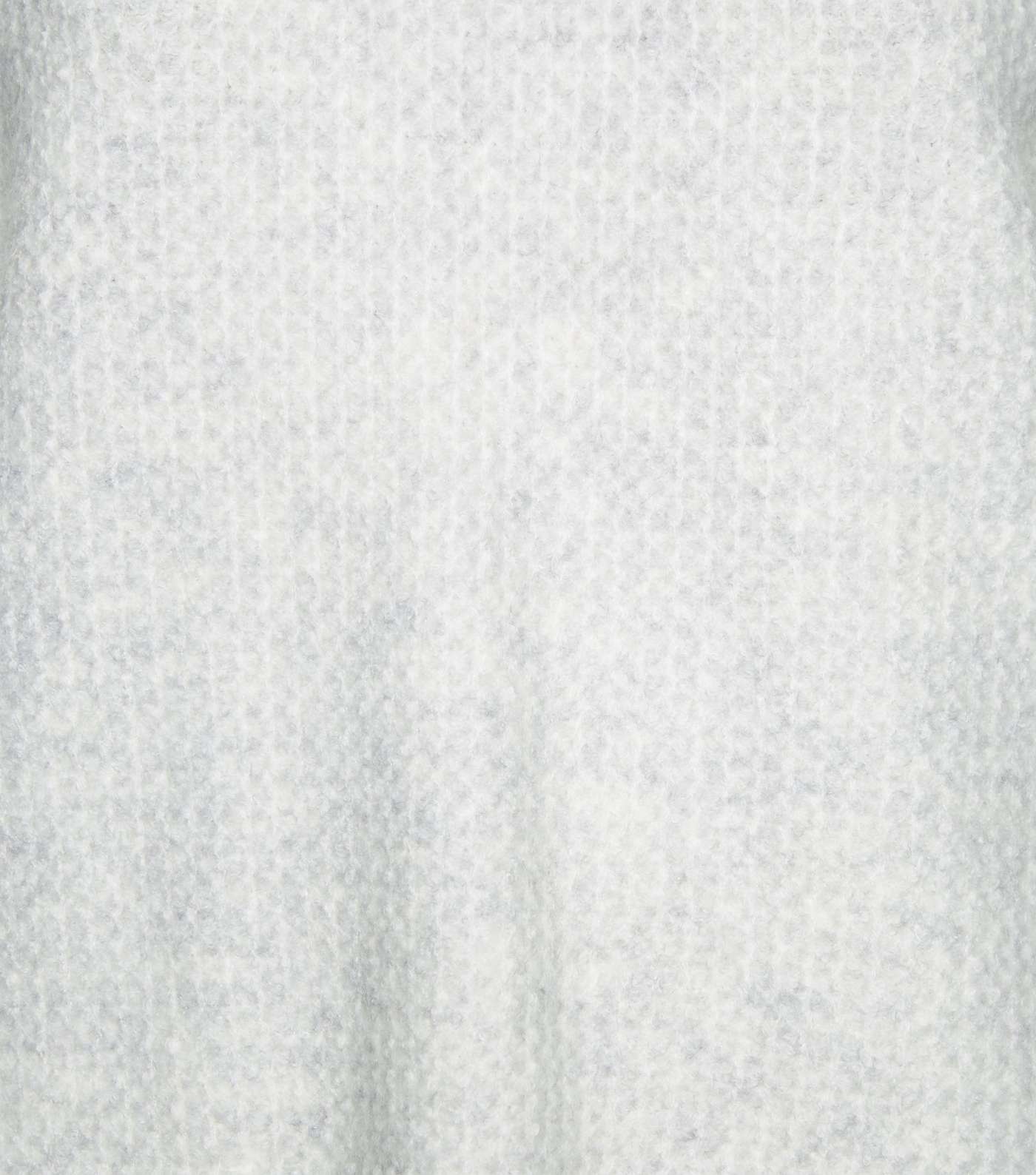 Pale Grey Stitch Knit High Neck Jumper Image 6