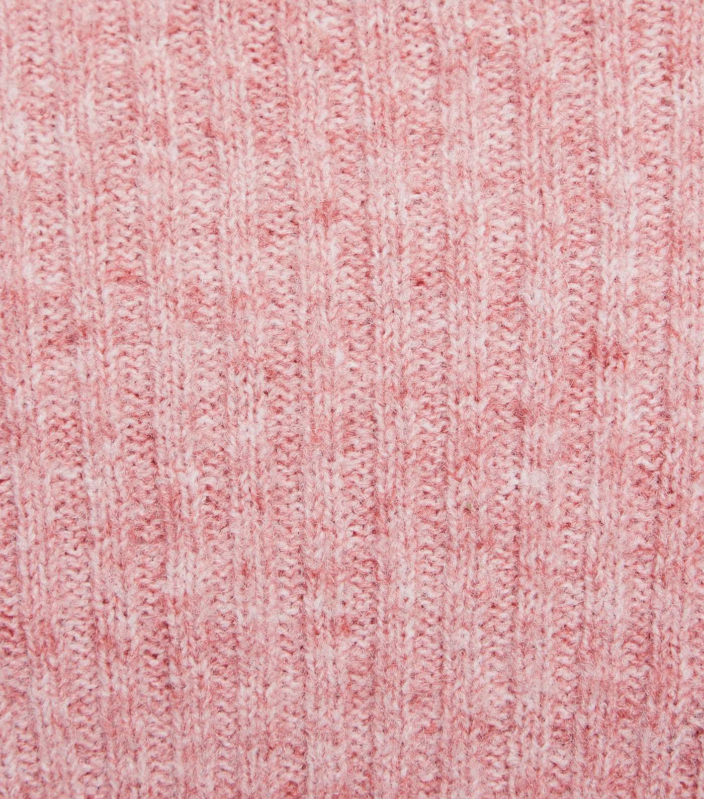 Mid Pink Ribbed Knit Roll Neck Jumper Image 6