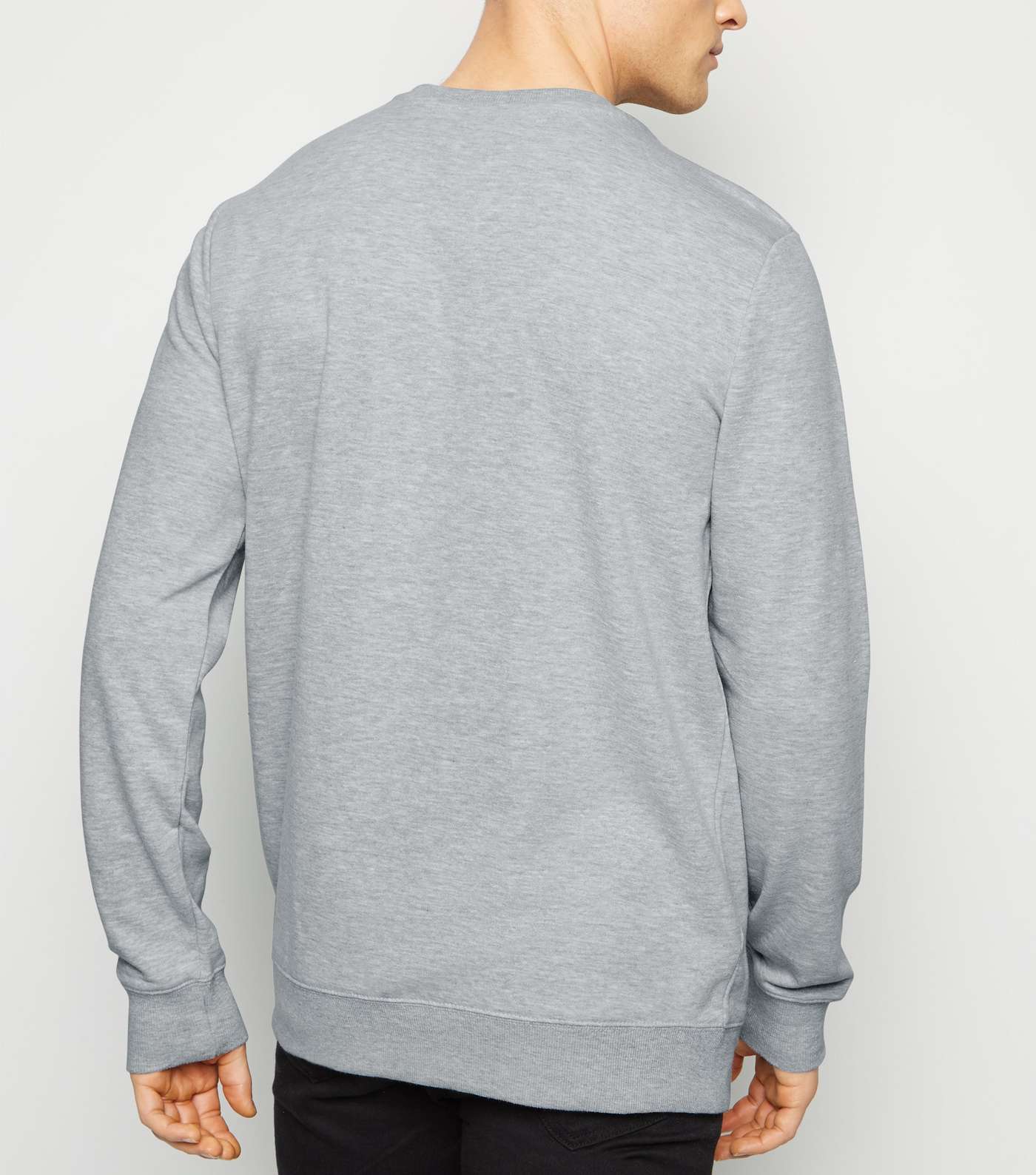 Grey Marl Crew Neck Long Sleeve Sweatshirt Image 3