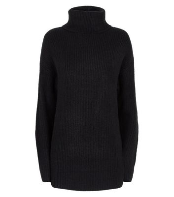 womens black polo neck jumper