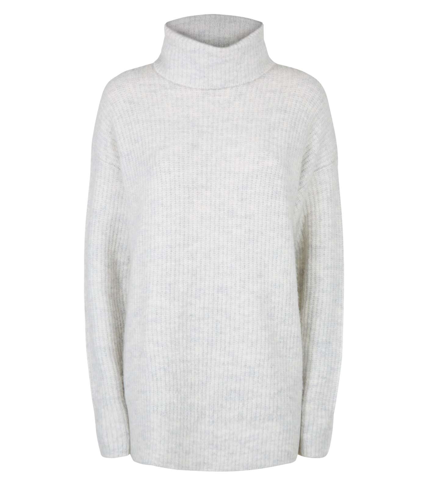 Pale Grey Slouchy Roll Neck Jumper Image 4
