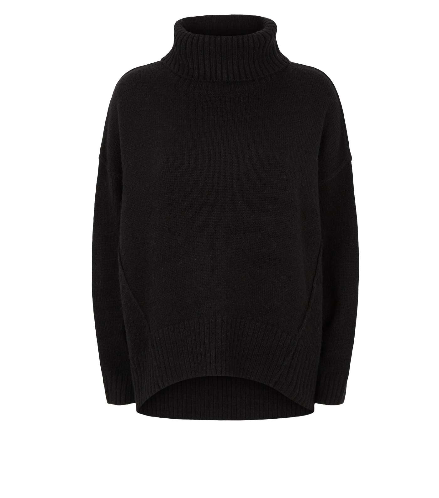 Black Slouchy Roll Neck Batwing Jumper Image 4