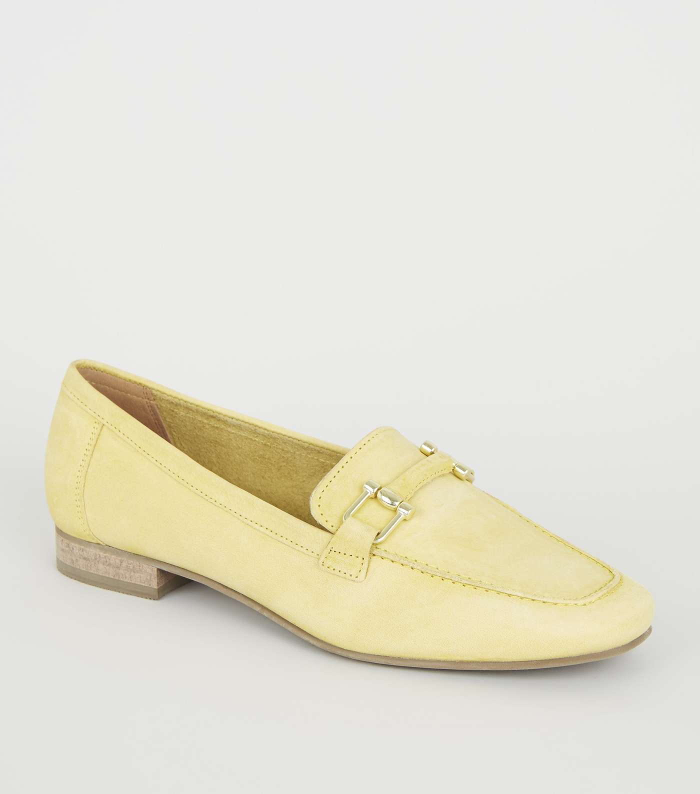 Yellow Leather Bar Front Loafers