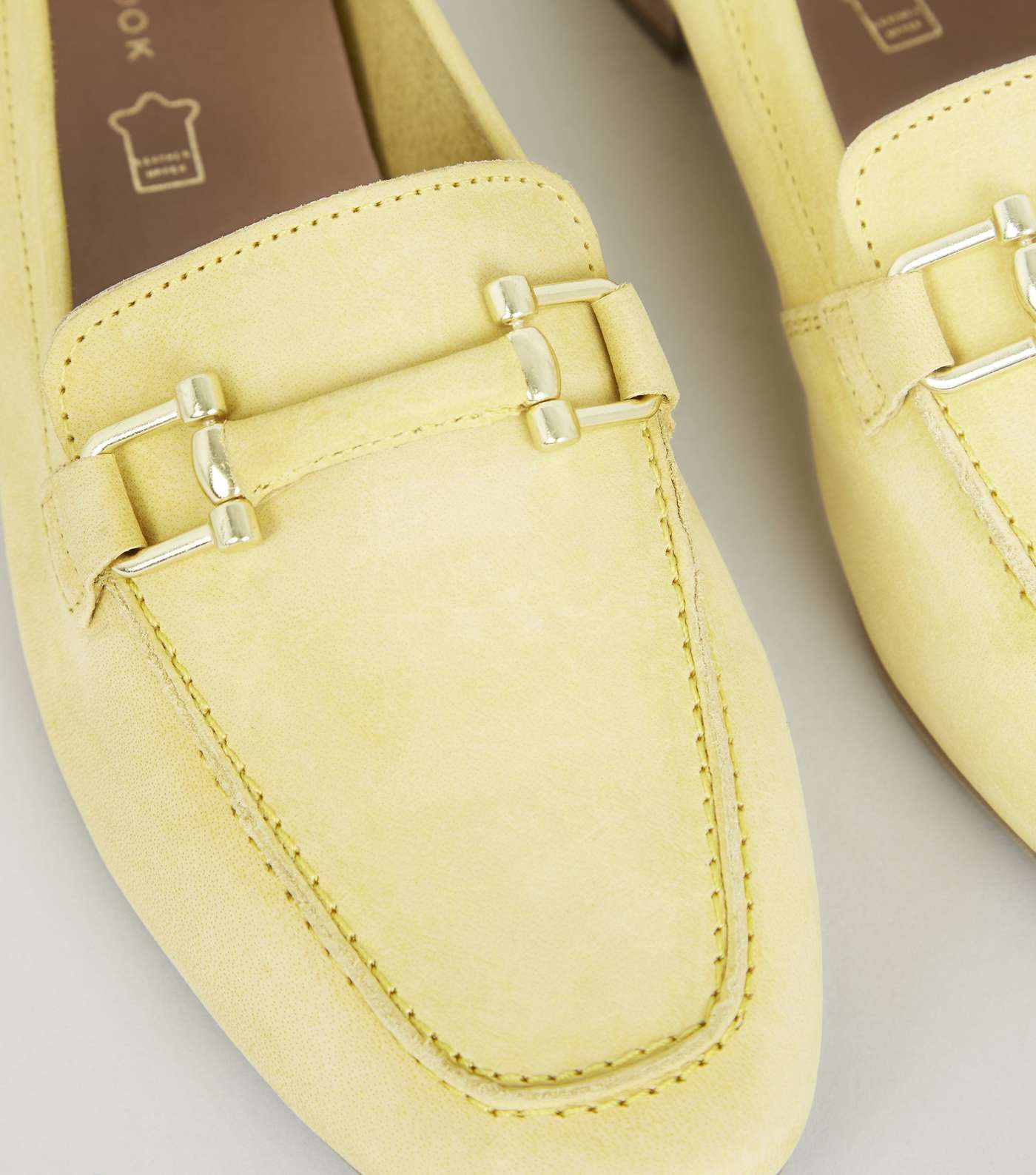 Yellow Leather Bar Front Loafers Image 3
