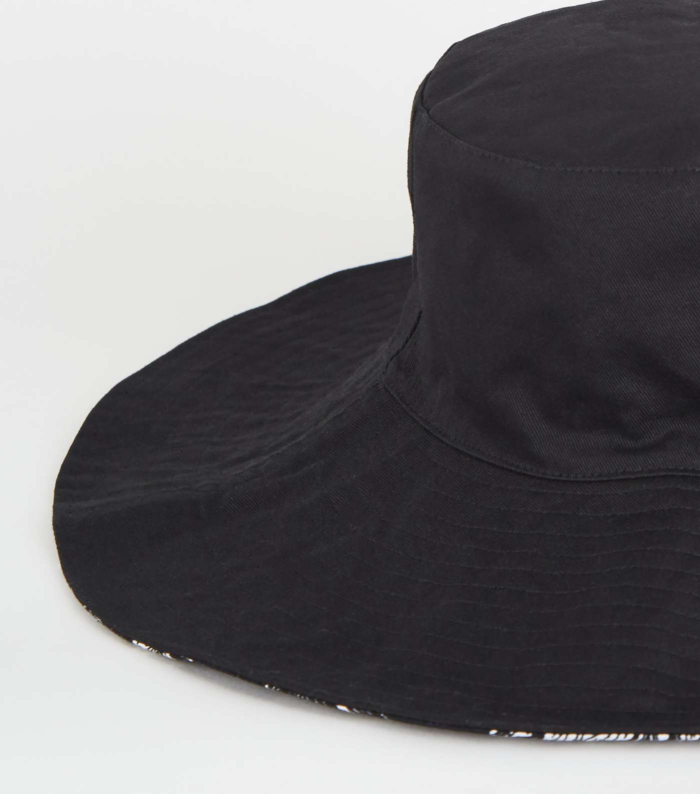 Black Floral Reversible Bucket Hat Image 3