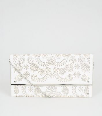 white clutch bag new look