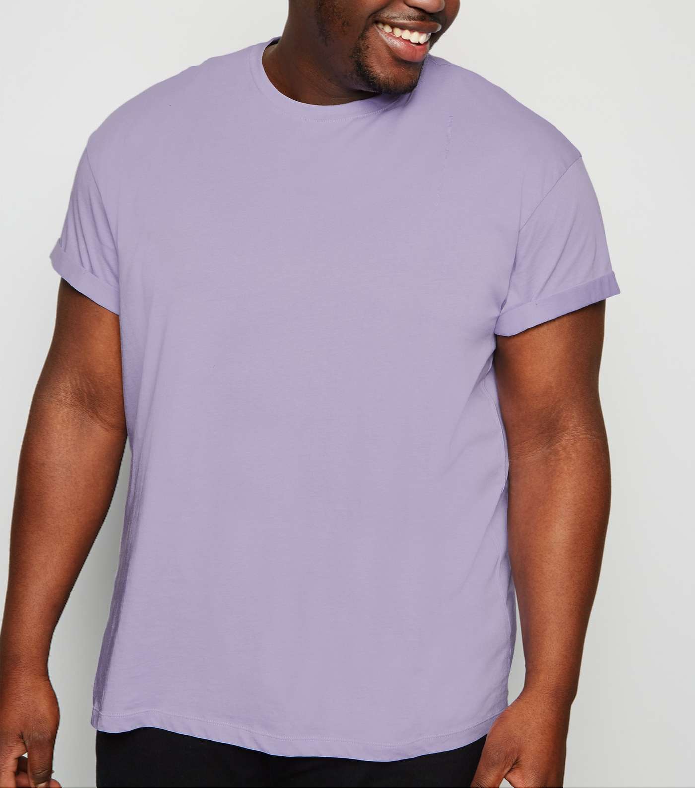 Plus Size Lilac Roll Sleeve T-Shirt